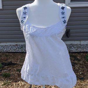 Embroidered Floral Tank Top